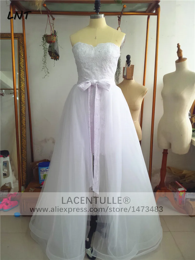 Реальные фотографии свадебных платьев со съемной юбкой 2 в 1 платье для приема