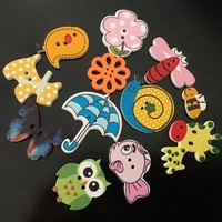 2021 diy decorative buttons household sewing supplies 50 packs of mixed color animals 2 hole wooden buttons sewing handmade hot