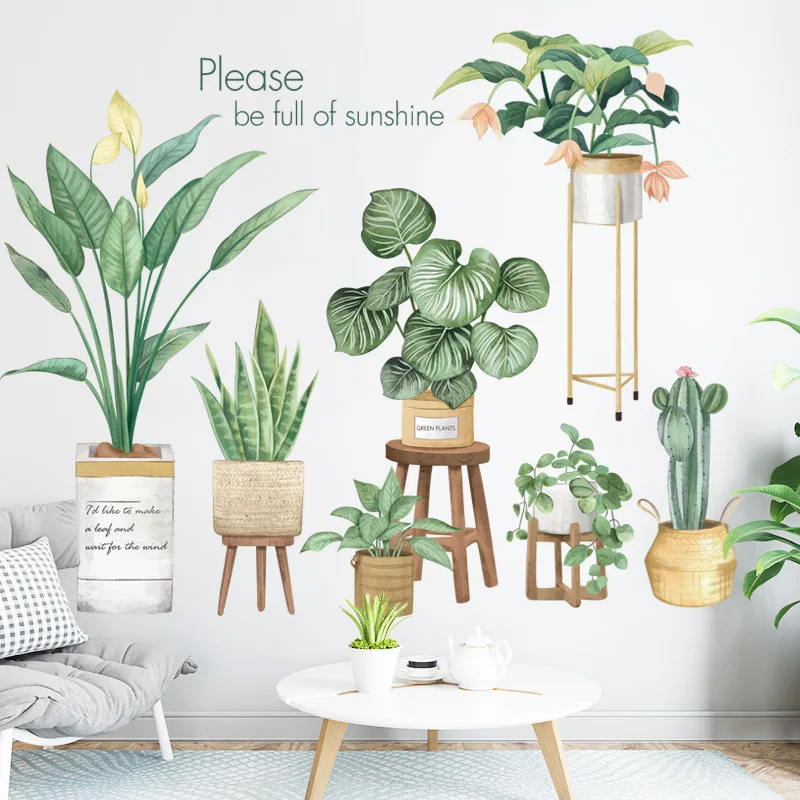 Противоударная заданяя бонсай настенные виниловые наклейки DIY художественные