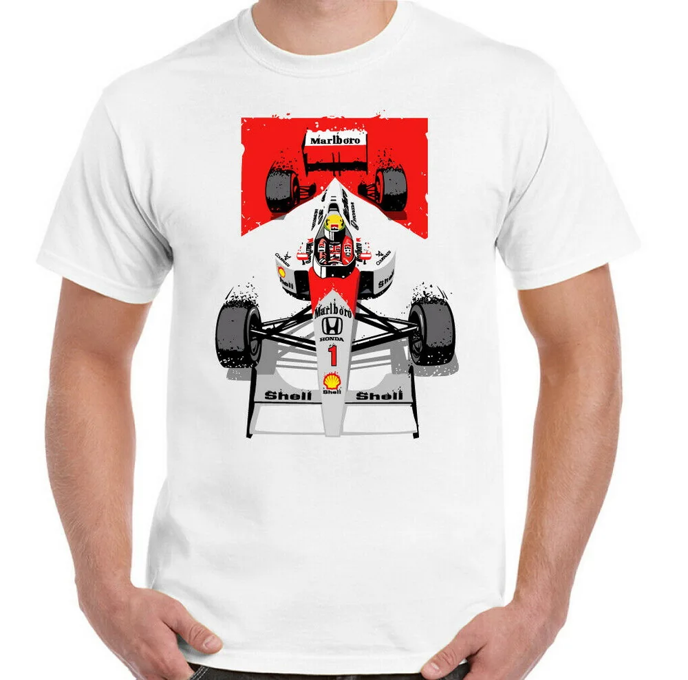 AYRTON SENNA футболка F1 Мужская унисекс для мотоспорта Бразилия Mclaren с изображением