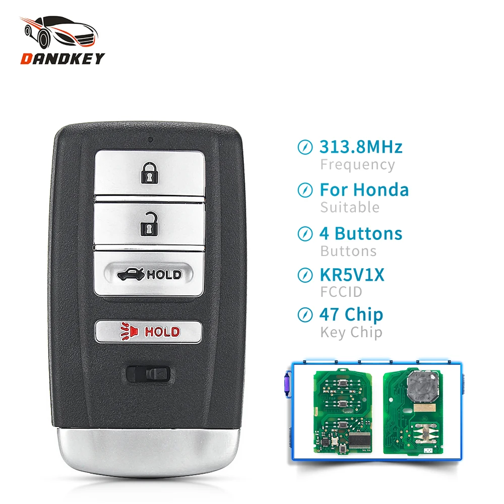 

KEYYOU Smart Remote Auto Key Fob 3+1 4 Button KR5V1X for Acura ILX RLX TLX 2015 2016 2017 2018 2019 2020 Keyless entry Car Key