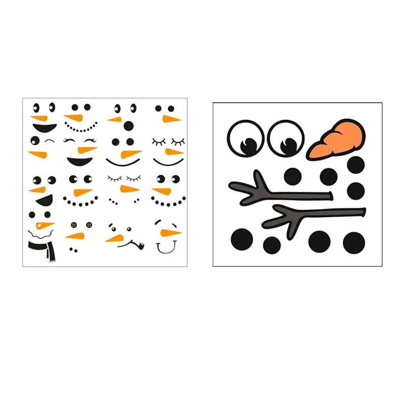 

2 Sheets Snowman Window Decals Classic Christmas Wall Sticker for Furniture Wall