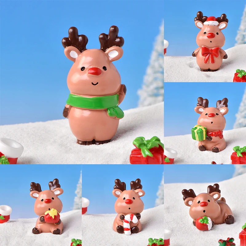 

Creative Christmas Elk Micro Landscape DIY Bonsai Decoration Snowscape Home Car Cute Decoration Kids Christmas Gifts Muti-style