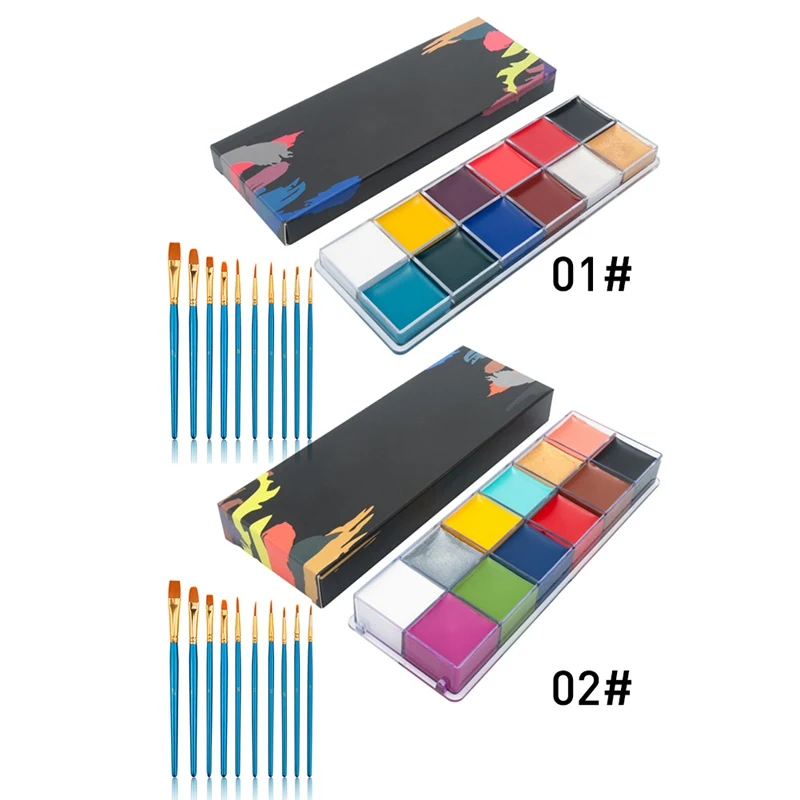 12 цветов Временные татуировки масло профессиональная краска для лица тела