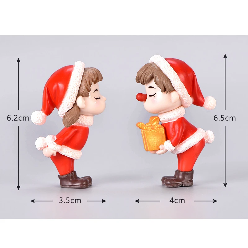 Комплект из 2 предметов Рождественские украшения для двоих пластиковые фигурки