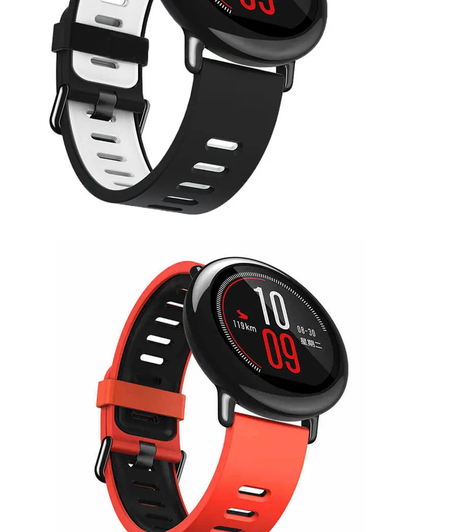 Ремешок на запястье 22 мм спортивные силиконовые полосы для Xiaomi Huami Amazfit PACE Stratos 2 2S GTR 47 мм Смарт-часы замена Смарт-ремешка