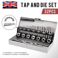 lanseyqo 32pcsset metric thread tap and dies combination tap die set metric garage tool kit with case for hand tools