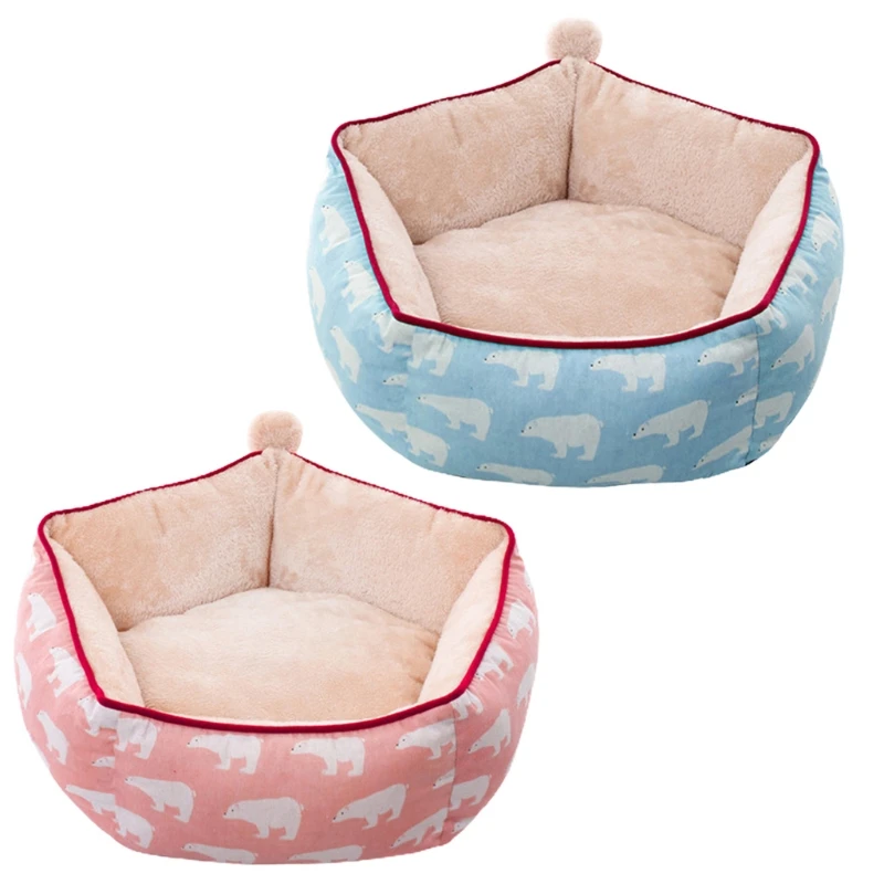 

Creative Pentagonal Plush Pet Nest Warm Lovely Dog House Cat Litter Pet Sleeping