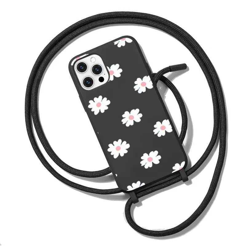 

Daisy Flower Phone Case Necklace Lanyard for iPhone 12 11 8 7 se 2020 mini pro X XS XR MAX Plus