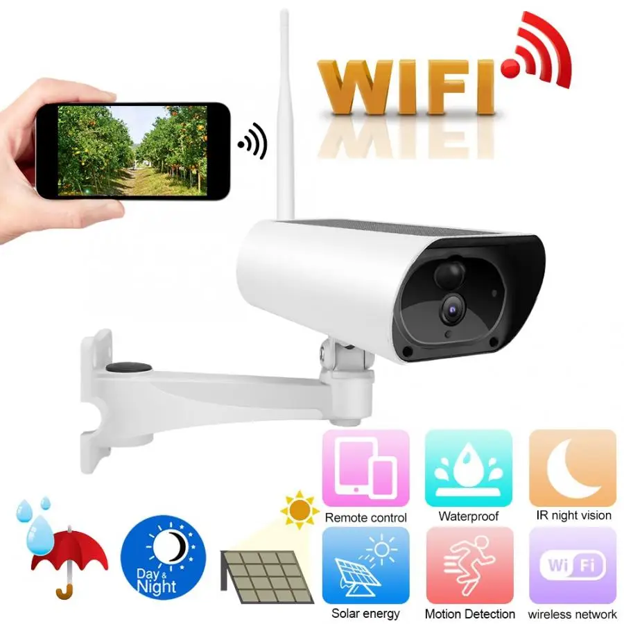 Мини микро камера 1080P наружная 4 X Zoom Беспроводная wifi Солнечная водонепроницаемая IP камера обнаружения движения для ONVIF