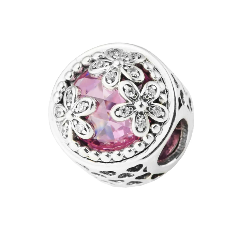 

QANDOCCI 925 Sterling Silver Dazzling Daisy Meadow Charm Bead Fits Bracelets Diy Jewelry Making Spring Collection