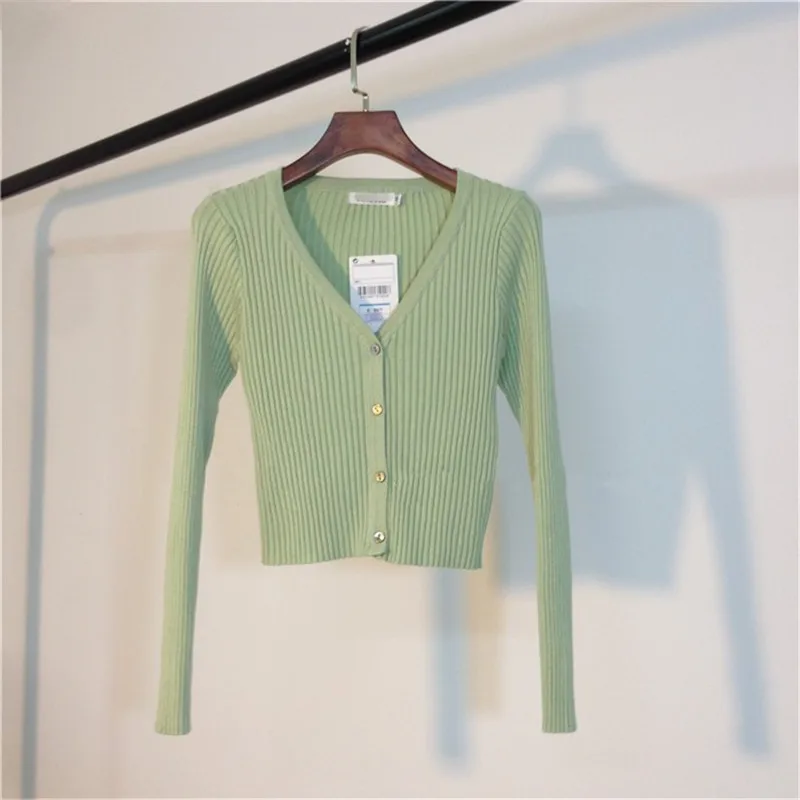 

Spring Newly Patchwork Women Cardigans 2021 Fashion Slim Ladies Knitted Sweater Long Sleeve Buttons Sweater Brown Cardigan