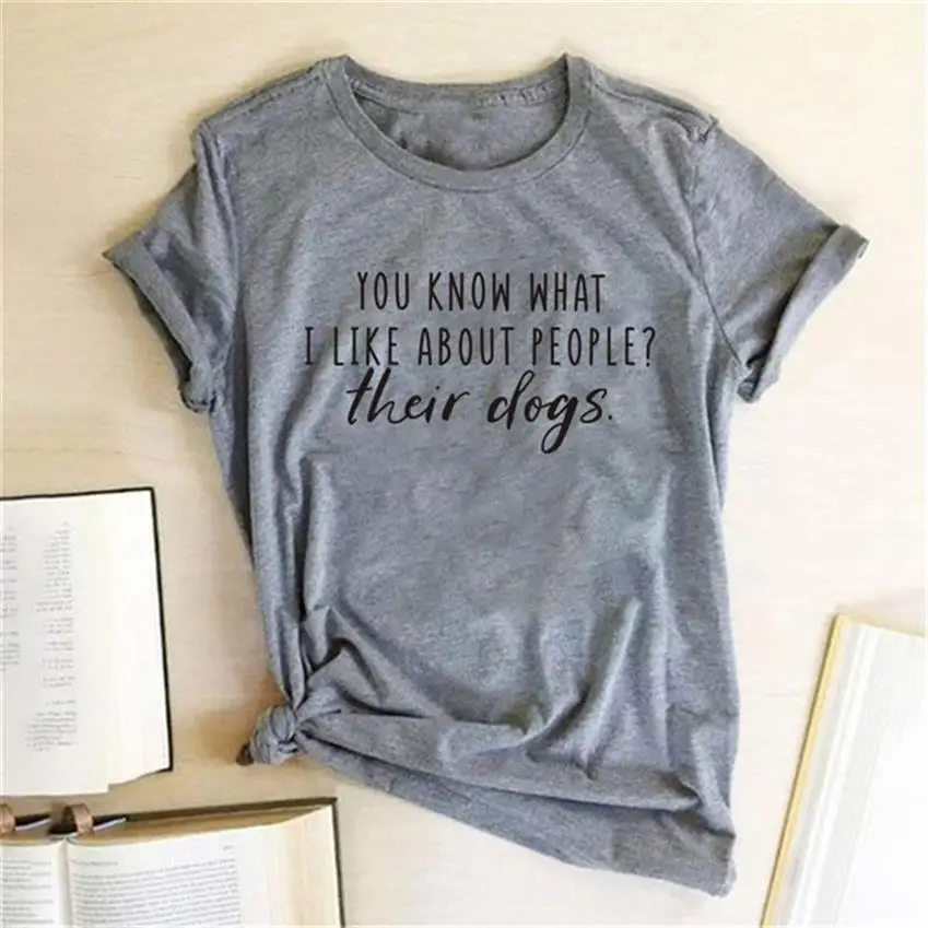 

Fashion Short Sleeve Cotton You Know What I Like About Police Their Dogs Letters Print T-Shirt For Women T-Shirt Top Plus Size