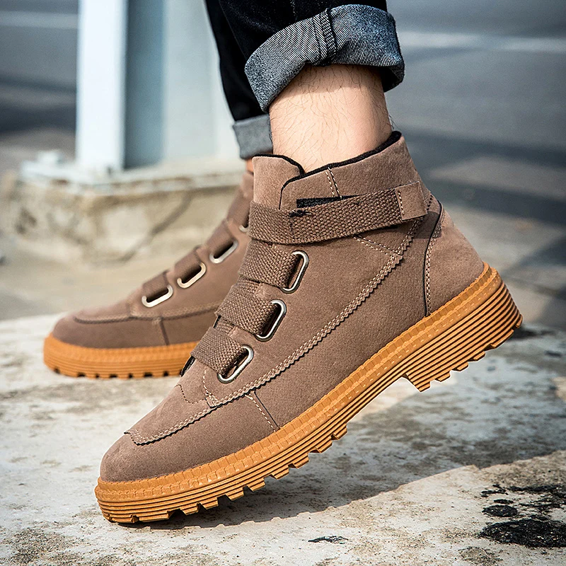 Брендовые мужские мотоциклетные ботинки Мартинс повседневные кожаные высокие