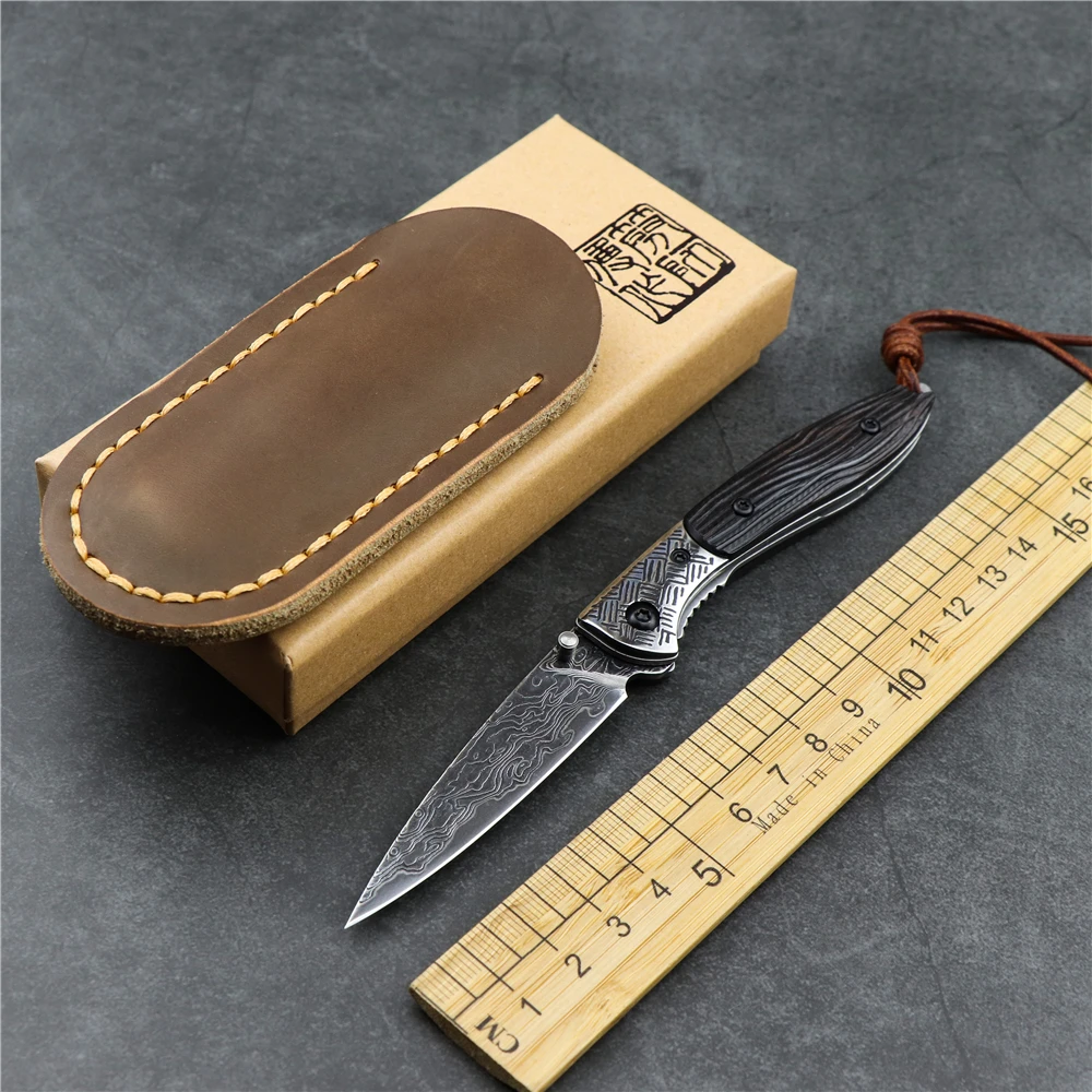 Складной нож Vg10 из кованой дамасской стали для кемпинга с твердостью по высоте