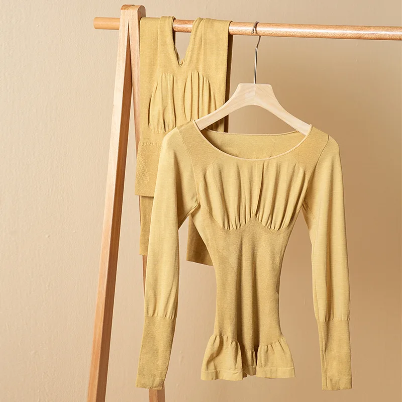 Соблазнительные женские пижамные комплекты зимнее теплое термобелье комплект