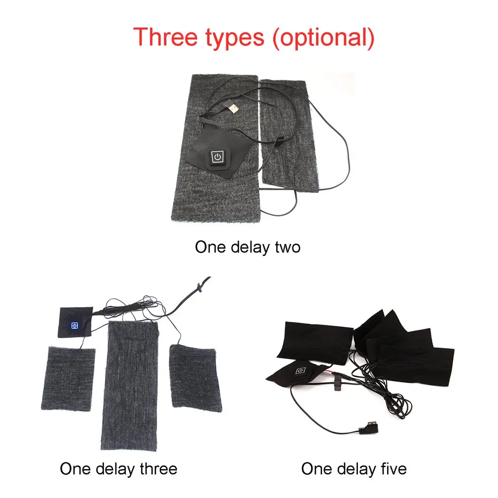 

Clothing Electric Heating Pads Adjustable 3 Gear Temp Carbon Fiber Heated Sheet Piece Waterproof Warmer Heater for Winter