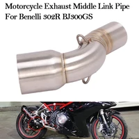slip on for benelli 302r bj300gs motorcycle exhaust pipe modified escape muffler stainless steel connecting mid middle link pipe