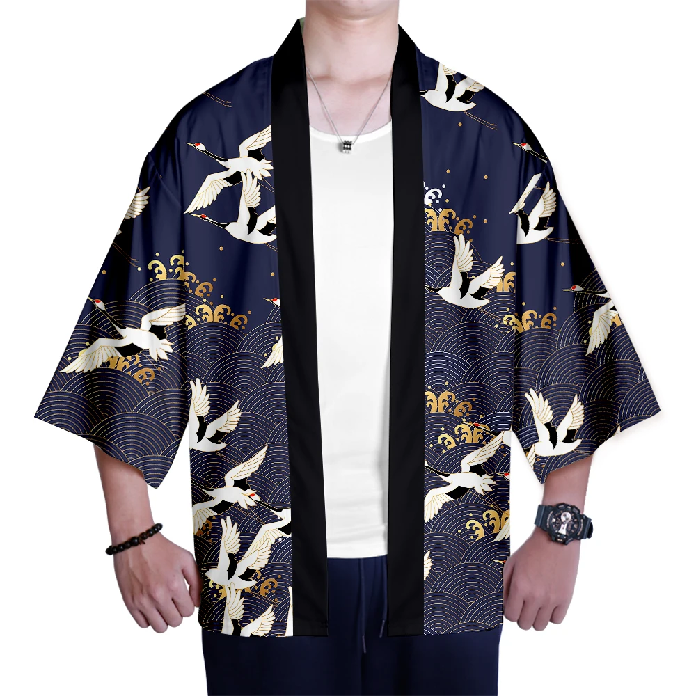 Кимоно The Great Wave Off Kanagawa мужское японское традиционное Восточное этническое
