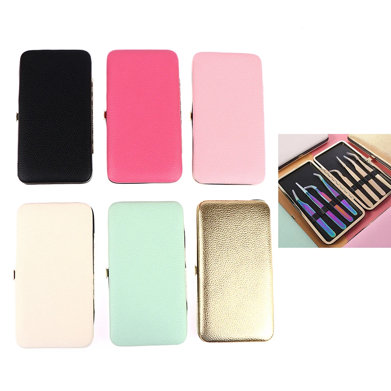 

Organizer Eyelash Tweezer PU Leather Retro Makeup Tools Storage Bag Soft Case