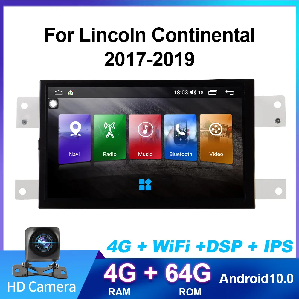 

Магнитола на Android, стерео, для Lincoln Continental, навигация 2017-2019, автомобильный мультимедийный плеер с GPS-навигацией, головное устройство с аудио и ...
