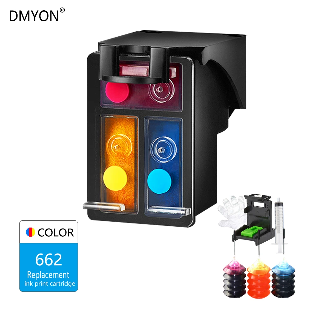 DMYON 662XL Трехцветный чернильный картридж совместимый с Hp 662 чернилами Deskjet 1015 1515 2515