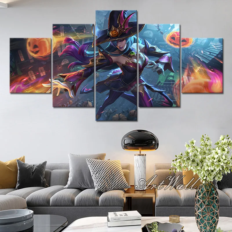 

Картина на стену «синдра» для гостиной, Постер игры «Лига Легенд», Картина на холсте «LOL», домашний декор, хороший подарок на Хэллоуин