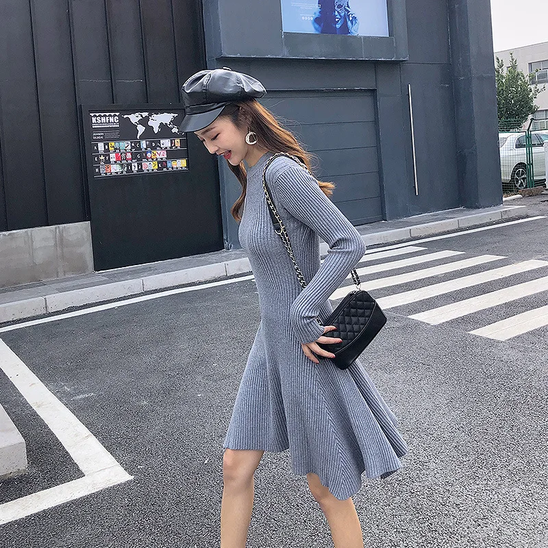 Осень-зима 2020 Новое Стильное ТРАПЕЦИЕВИДНОЕ ПЛАТЬЕ в Корейском стиле женская