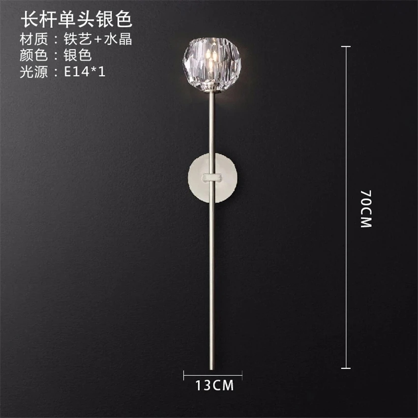 Американские роскошные современные настенные светильники с хрустальными