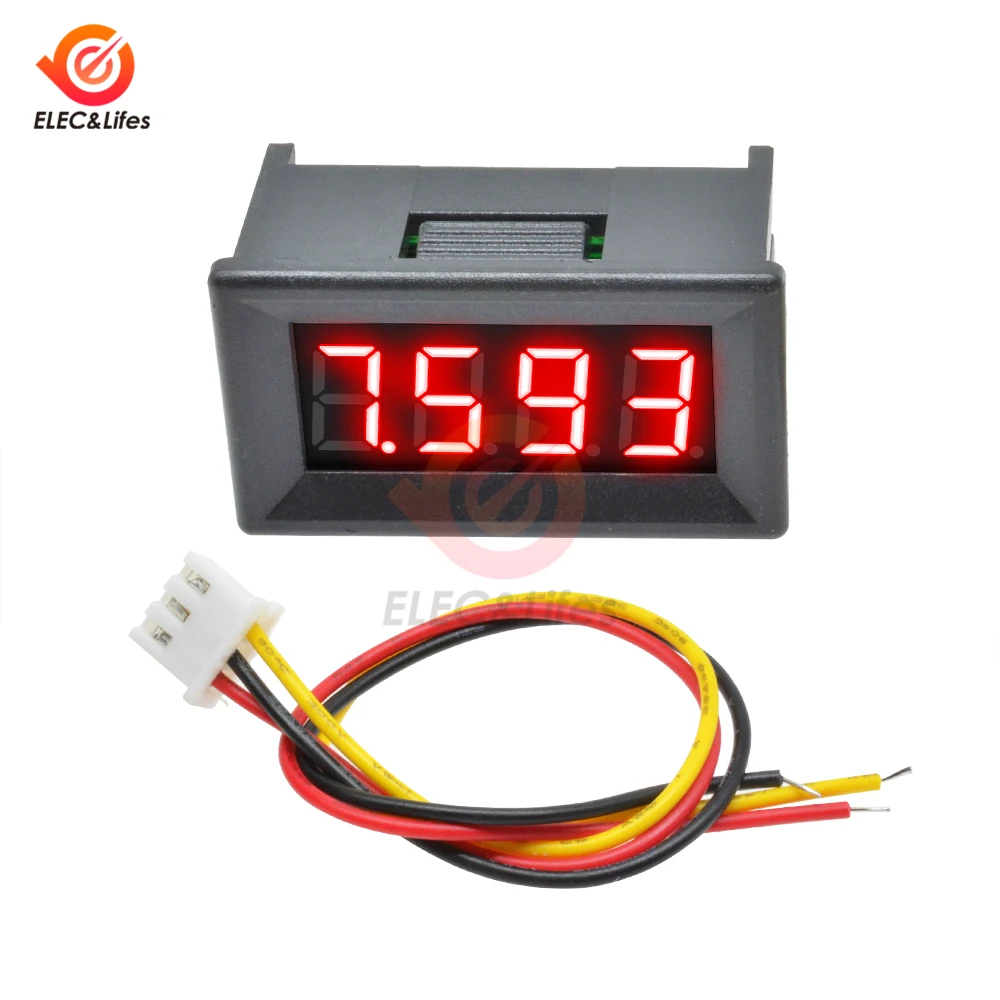 Red 0,36 дюймов Мини цифровой вольтметр постоянного тока 0-100 V 3 провода 4 бит высокоточный, напряжения метр Панель тестер для вольтметр Для электромобиля или мотоцикла автомобиля - Цвет: Red
