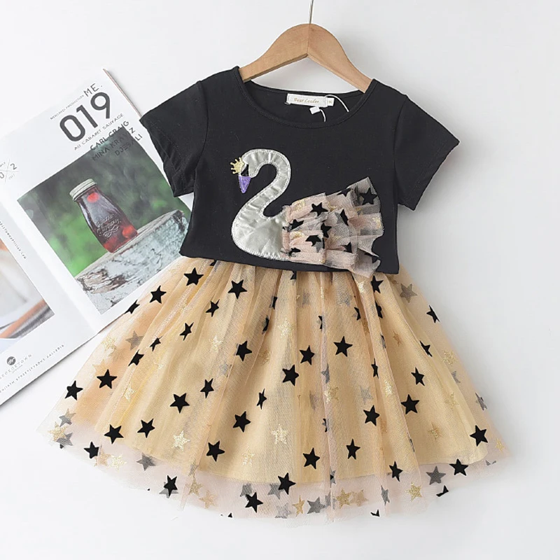 Menoea Girls Clothes Summer Kids Casual Style Clothing Sets Cartoon pattern T-Shirt+dress 2Pcs For Children dress | Детская одежда и