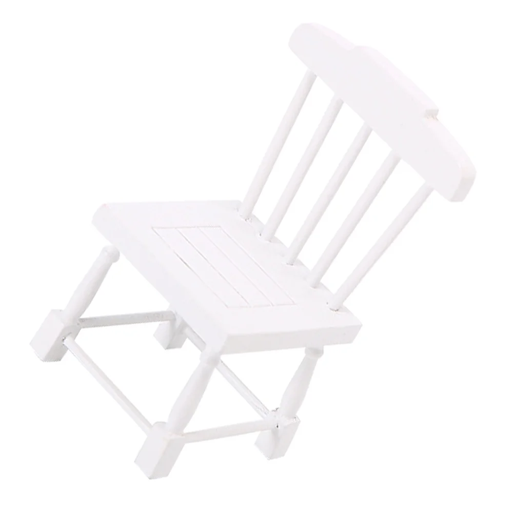 

Chair Mini Wooden Chair Small House Simulation Furniture for DIY