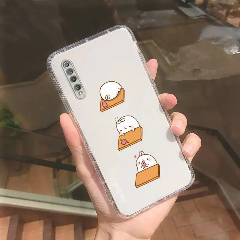 Милый прозрачный чехол molang с мультяшным кроликом для Xiaomi redmi note x f poco 10 11 9 7 8 3 i t s pro