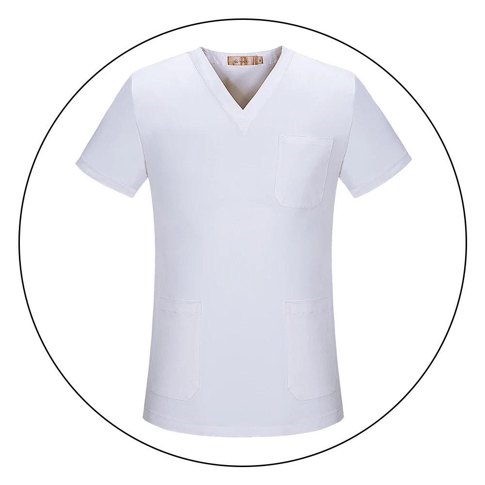 Новинка дышащие удобные модные чистые белые скрабы из чистого хлопка униформа