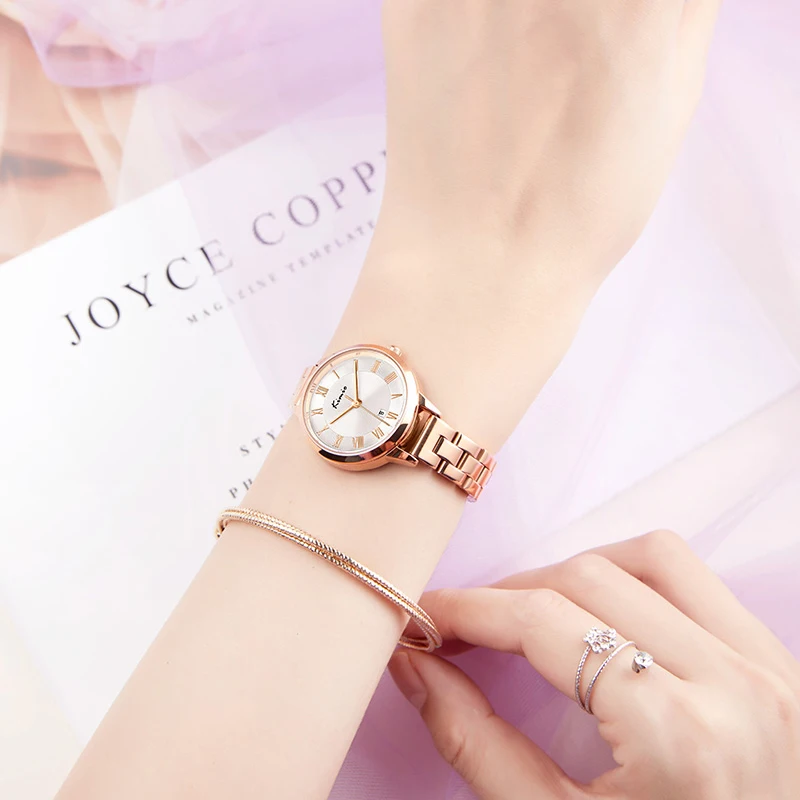 Kimio часы женские кварцевые браслет из нержавеющей стали модные повседневные