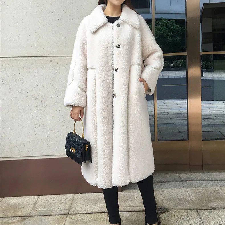 Зимнее женское Шерстяное меховое пальто SY11 теплая куртка на пуговицах спереди