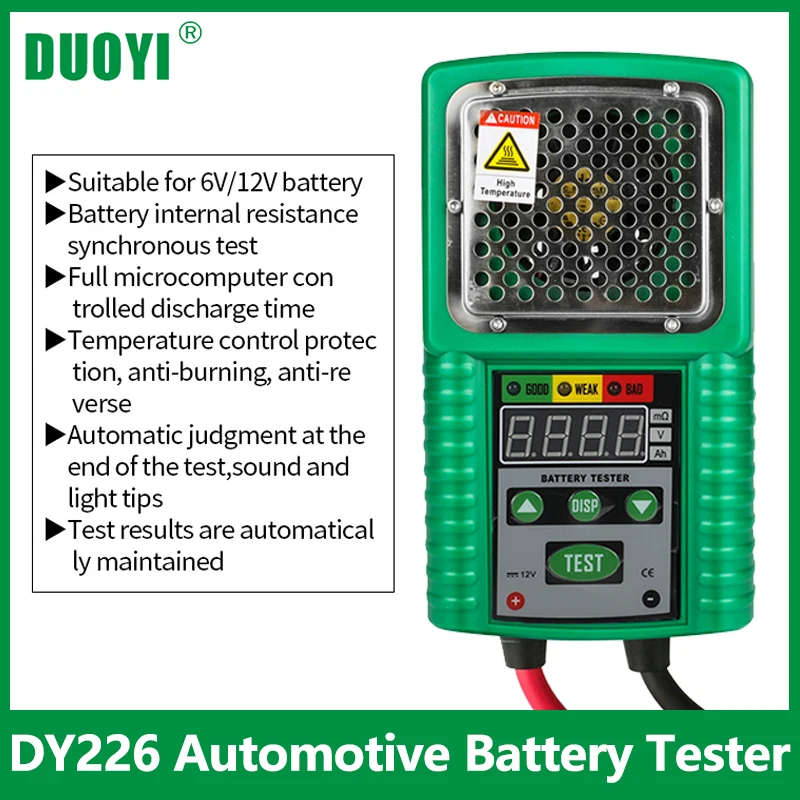 DUOYI DY226 Батарея тестер 6V работающего на постоянном токе 12 В в быстрое вращение