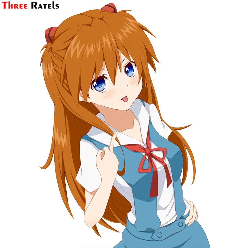 Забавные мультяшные купальники Three Ratels F341 Souryuu Asuka Langley наклейки для скейтборда