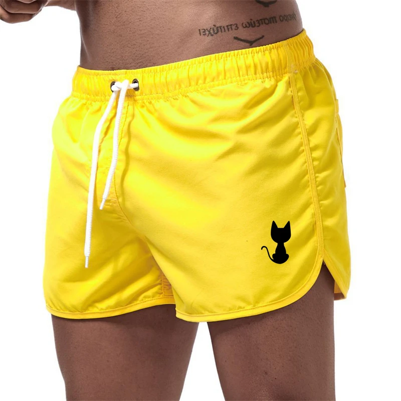 

Новинка 2021, мужские пляжные шорты с принтом кошек, пляжные шорты, штаны для серфинга, летняя повседневная одежда для плавания, мужские брюки ...