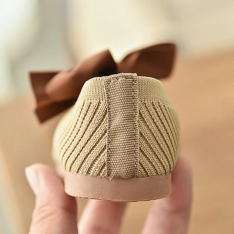 

Baby Girl Shoes Toddler Girl Shoes For Children's Anti-Slip Casual Walking Shoes Bowknot Design Soled Princess Flats Soft Shoe