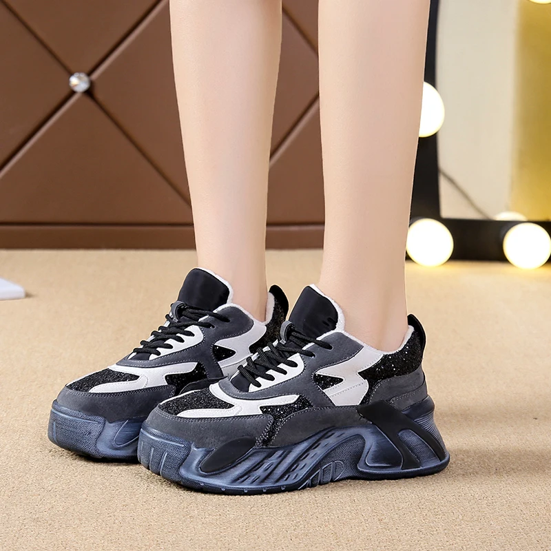 Обувь женские кеды на высокой платформе 5 см кроссовки массивном каблуке женская