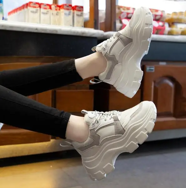 Женские массивные кроссовки Вулканизированная подошва повседневная обувь на