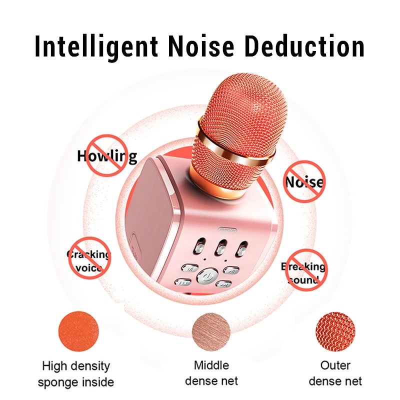 

Portable Wireless Professional Microphone Noise Cancelling Speaker For Home Karaoke Studio Classroom Bluetooth Microfone Sem Fio