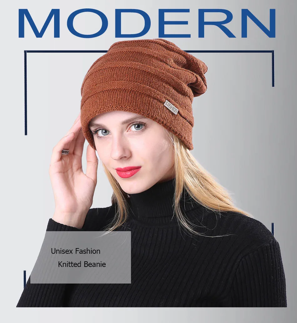 FS Высокое качество шерсти вязаный Рыбак Beanie зима для женщин Открытый Лыжный ветрозащитный Уха Защиты Slouchy Мешковатые Шапочка Hat