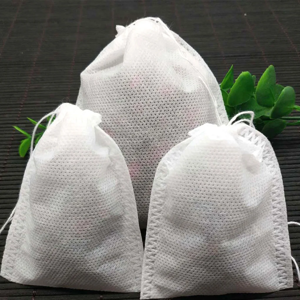

100Pcs Disposable Tea Bags Filter Bags for Tea Infuser with String Heal Seal, Food Grade Non-woven Fabric Spice Filters Teabags