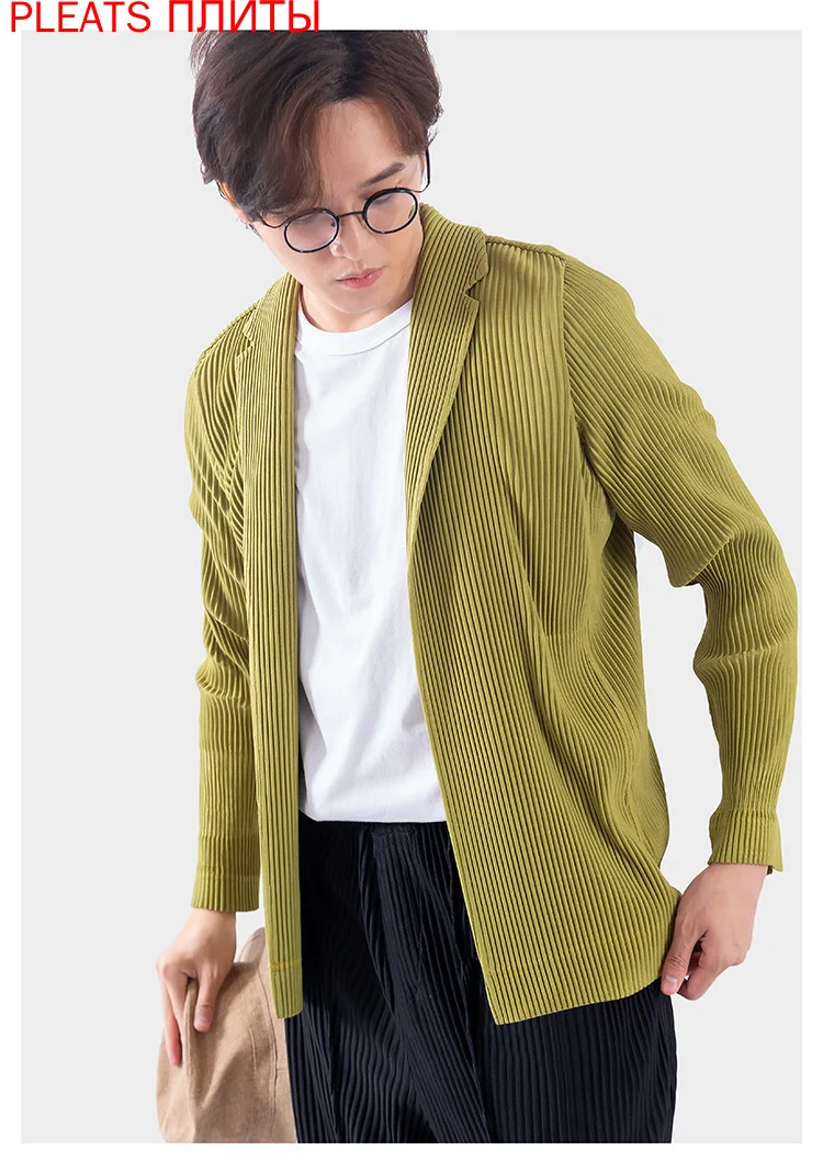 

Pleated Suit Men's Autumn and Winter New Miyake Fold Business All-match Casual Suit Trendy Handsome Jacket Top