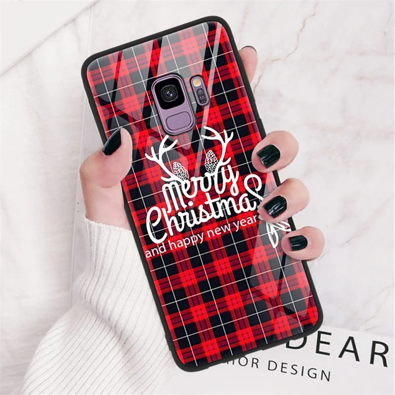 С рисунком рождественского оленя чехол для samsung Galaxy A30 A40 A50 A70 M20 J4 J6 A6 A7 A8 A9 J5 J7 S8 S9 S10 Plus Note 8 9 10 Pro Caso - Цвет: sdgezi