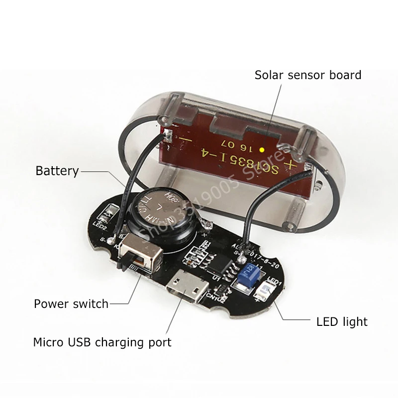 Автомобильные светодиодные светильник йки на солнечной энергии с имитацией