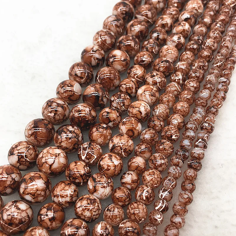 Оптовая продажа двухцветные стеклянные бусины 4/6/8/10 мм разделители россыпью