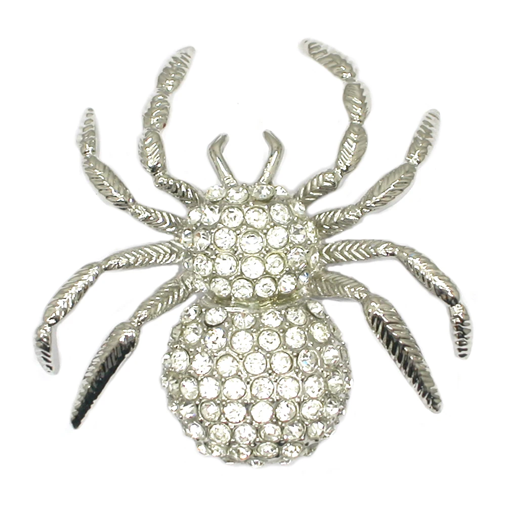 

Spider Rhinestone Badge Brooches For Women Men Brooch Jewelry pins Retro Boutonniere Hijab Pin